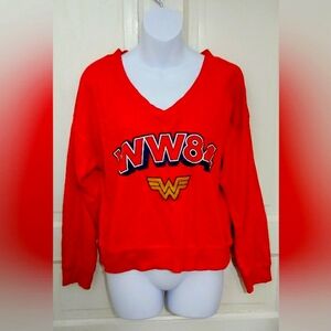 WW84 LADIES RED WONDER WOMAN LONG SLEEVED TOP